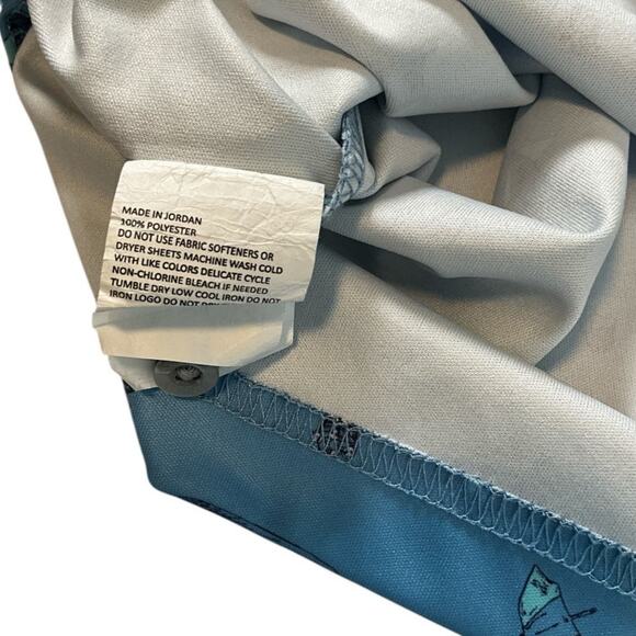 PGA Tour Mens Blue Vacation Print Golf Polo Shirt Short Sleeve Polyester Large - Picture 5 of 9